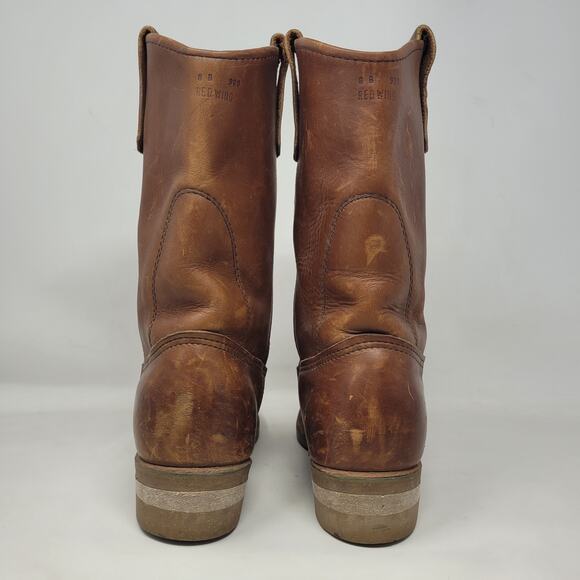 VTG Red Wing Boots 8B Pecos Western Brown Leather Safety Toe Work Nailseat 2265 - Picture 8 of 15
